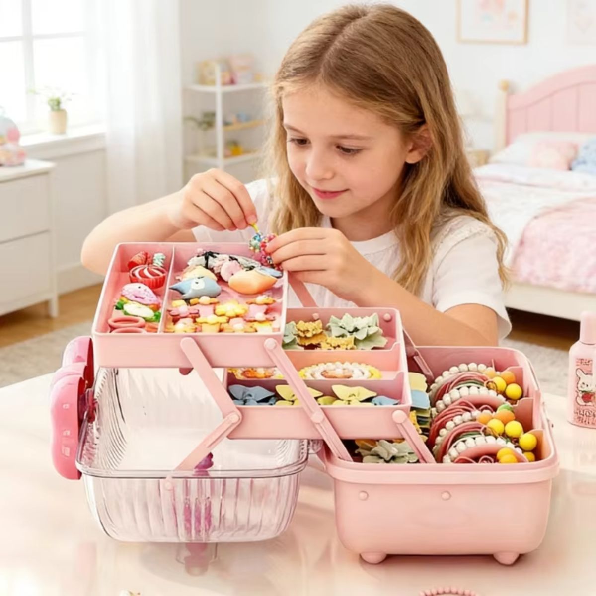 Cute Multi-Layer Girls' Hair Accessory Organizer